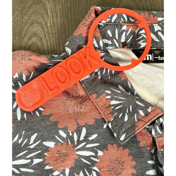 Travis Mathew Polo Shirt Mens Large Blue Red All Over Print Cotton Blend Floral - Picture 7 of 15